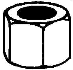Value Collection - 1-14 UNF Steel Right Hand High Hex Nut - 1-7/16" Across Flats, 1-5/16" High, Uncoated - Apex Tool & Supply