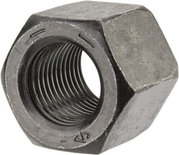 Value Collection - 9/16-18 UNF Steel Right Hand High Hex Nut - 7/8" Across Flats, 49/64" High, Uncoated - Apex Tool & Supply