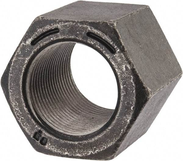 Value Collection - 1-1/4 - 12 UNF Steel Right Hand High Hex Nut - 1-13/16" Across Flats, 2-7/8" High, Uncoated - Apex Tool & Supply