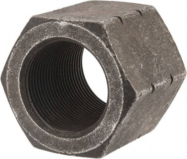 Value Collection - 1-1/2 - 12 UNF Steel Right Hand High Hex Nut - 2" Across Flats, 1-9/32" High, Uncoated - Apex Tool & Supply
