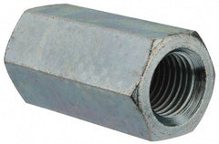 Value Collection - 1-1/4 - 7 UNC, 3" OAL Steel Standard Coupling Nut - Zinc-Plated Finish, 1-5/8" Width Across Flats - Apex Tool & Supply