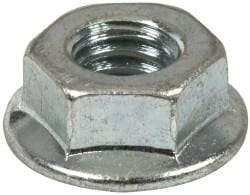 Value Collection - 5/16-18, 0.68" Flange Diam, Serrated Flange Nut - Grade Grade 2 Steel, Zinc-Plated Finish, 0.283" Flange Height - Apex Tool & Supply