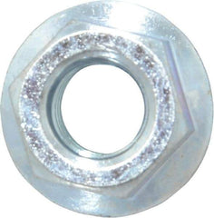 Value Collection - 7/16-14, 15/16" Flange Diam, Serrated Flange Nut - Grade Grade 2 Steel, Zinc-Plated Finish, 0.395" Flange Height - Apex Tool & Supply