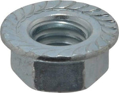 Value Collection - 1/2-13, 1.031" Flange Diam, Serrated Flange Nut - Grade Grade 2 Steel, Zinc-Plated Finish, 0.458" Flange Height - Apex Tool & Supply