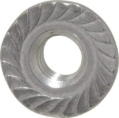 Value Collection - 1/4-20, 19/32" Flange Diam, Serrated Flange Nut - Grade 18-8 Stainless Steel, 0.236" Flange Height - Apex Tool & Supply
