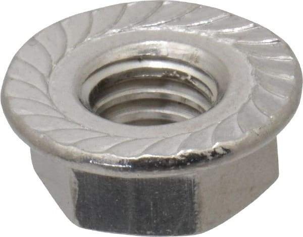 Value Collection - 5/16-18, 0.68" Flange Diam, Serrated Flange Nut - Grade 18-8 Stainless Steel, 0.283" Flange Height - Apex Tool & Supply