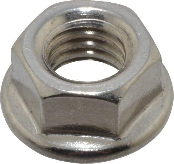 Value Collection - 3/8-16, 3/4" Flange Diam, Serrated Flange Nut - Grade 18-8 Stainless Steel, 0.347" Flange Height - Apex Tool & Supply