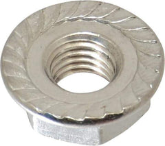 Value Collection - 1/4-28, 19/32" Flange Diam, Serrated Flange Nut - Grade 18-8 Stainless Steel, 0.236" Flange Height - Apex Tool & Supply
