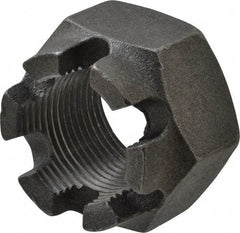 Value Collection - 1-1/4 - 12 UNF Grade 5 Steel Castle Locknut - 1-7/8" Width Across Flats, 1-1/4" High, Uncoated - Apex Tool & Supply