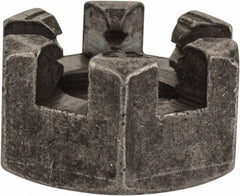 Value Collection - 3/8-16 UNC Grade 2 Steel Slotted Locknut - 9/16" Width Across Flats, 21/64" High, Uncoated - Apex Tool & Supply