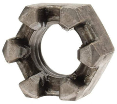 Value Collection - 1/2-13 UNC Grade 2 Steel Slotted Locknut - 3/4" Width Across Flats, 7/16" High, Uncoated - Apex Tool & Supply