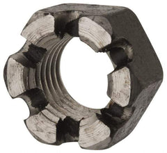 Value Collection - 1-8 UNC Grade 2 Steel Slotted Locknut - 1-1/2" Width Across Flats, 55/64" High, Uncoated - Apex Tool & Supply