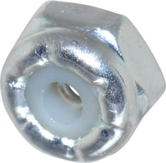Value Collection - #2-56 UNC Grade 2 Hex Lock Nut with Nylon Insert - 1/4" Width Across Flats, 5/32" High, Zinc-Plated Finish - Apex Tool & Supply