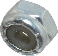 Value Collection - #4-40 UNC Grade 2 Hex Lock Nut with Nylon Insert - 1/4" Width Across Flats, 5/32" High, Zinc-Plated Finish - Apex Tool & Supply