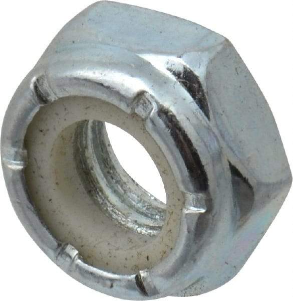 Value Collection - 5/16-18 UNC Grade 2 Hex Jam Lock Nut with Nylon Insert - 1/2" Width Across Flats, 17/64" High, Zinc-Plated Finish - Apex Tool & Supply