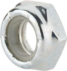 Value Collection - 3/8-16 UNC Grade 2 Hex Jam Lock Nut with Nylon Insert - 9/16" Width Across Flats, 9/32" High, Zinc-Plated Finish - Apex Tool & Supply
