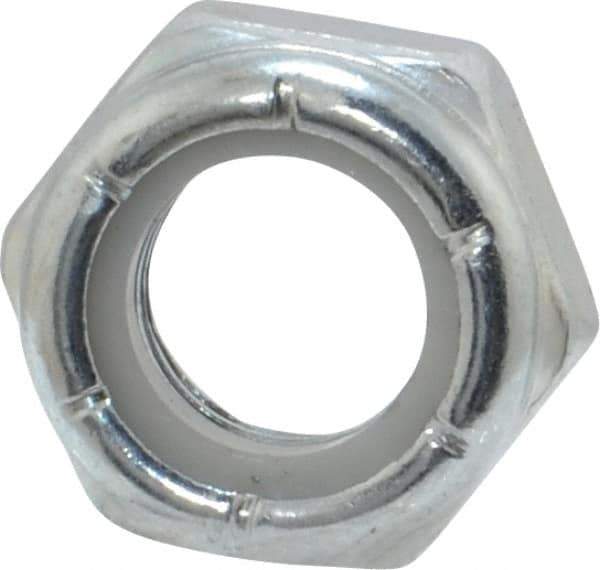 Value Collection - 5/16-24 UNF Grade 2 Hex Jam Lock Nut with Nylon Insert - 1/2" Width Across Flats, 17/64" High, Zinc-Plated Finish - Apex Tool & Supply