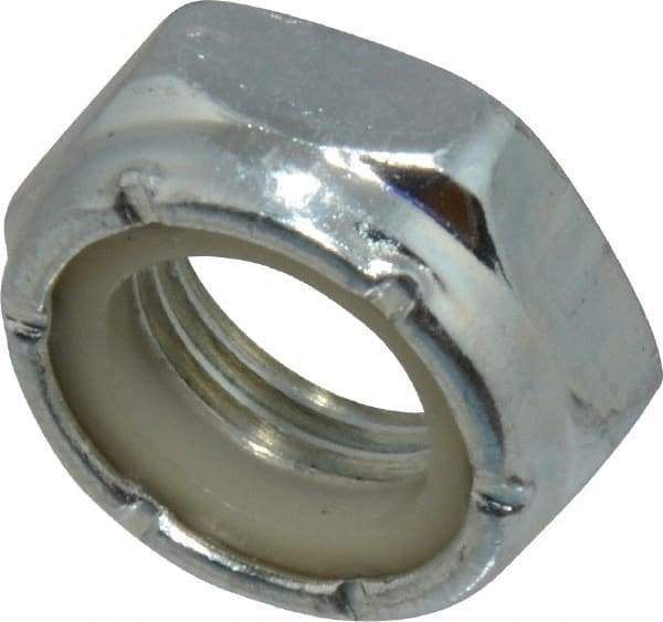 Value Collection - 1/2-20 UNF Grade 2 Hex Jam Lock Nut with Nylon Insert - 3/4" Width Across Flats, 21/64" High, Zinc-Plated Finish - Apex Tool & Supply
