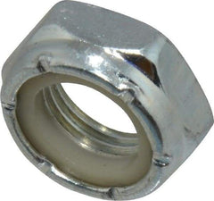 Value Collection - 1/2-20 UNF Grade 2 Hex Jam Lock Nut with Nylon Insert - 3/4" Width Across Flats, 21/64" High, Zinc-Plated Finish - Apex Tool & Supply