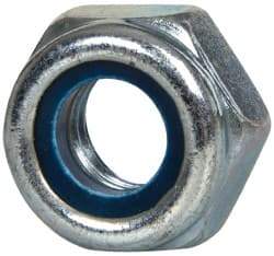 Value Collection - M10x1.50 Metric Coarse Grade 8 Hex Lock Nut with Nylon Insert - 10mm High, Zinc-Plated Finish - Apex Tool & Supply