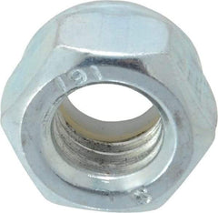 Value Collection - M12x1.75 Metric Coarse Grade 8 Hex Lock Nut with Nylon Insert - 12mm High, Zinc-Plated Finish - Apex Tool & Supply