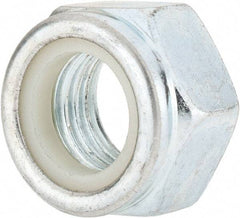 Value Collection - M20x2.50 Metric Coarse Grade 8 Hex Lock Nut with Nylon Insert - 20mm High, Zinc-Plated Finish - Apex Tool & Supply