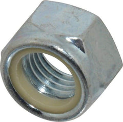 Value Collection - M24x3.00 Metric Coarse Grade 8 Hex Lock Nut with Nylon Insert - 24mm High, Zinc-Plated Finish - Apex Tool & Supply