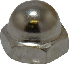 Value Collection - #6-32 UNC, 5/16" Width Across Flats, Nickel Plated, Steel Acorn Nut - 1/4" Overall Height, Grade 2 - Apex Tool & Supply