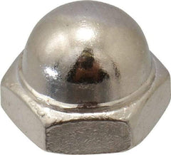 Value Collection - #8-32 UNC, 5/16" Width Across Flats, Nickel Plated, Steel Acorn Nut - 1/4" Overall Height, Grade 2 - Apex Tool & Supply