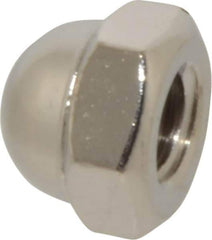 Value Collection - 1/4-20" UNC, 7/16" Width Across Flats, Nickel Plated, Steel Acorn Nut - 21/64" Overall Height, Grade 2 - Apex Tool & Supply