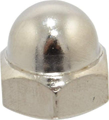 Value Collection - 7/16-14" UNC, 5/8" Width Across Flats, Nickel Plated, Steel Acorn Nut - 11/16" Overall Height, Grade 2 - Apex Tool & Supply