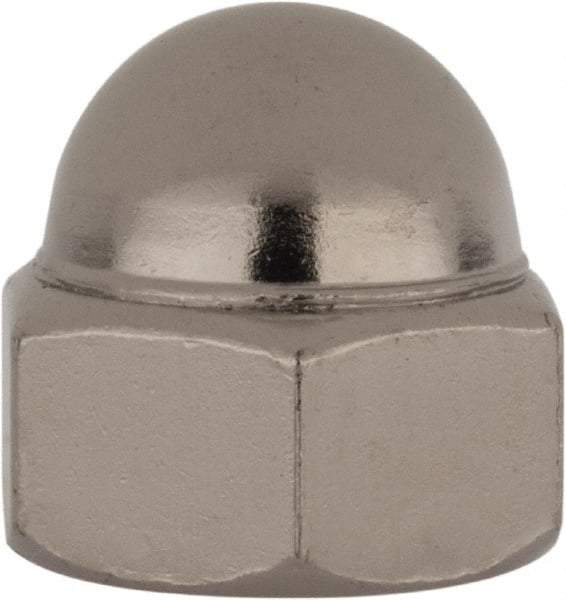 Value Collection - 7/16-20" UNF, 5/8" Width Across Flats, Nickel Plated, Steel Acorn Nut - 11/16" Overall Height, Grade 2 - Apex Tool & Supply