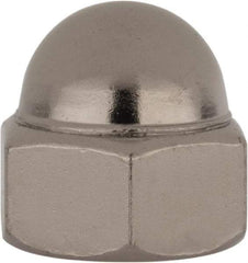 Value Collection - 7/16-20" UNF, 5/8" Width Across Flats, Nickel Plated, Steel Acorn Nut - 11/16" Overall Height, Grade 2 - Apex Tool & Supply