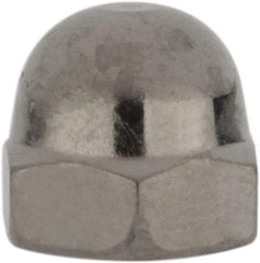 Value Collection - #8-32 UNC, 5/16" Width Across Flats, Nickel Plated, Brass Acorn Nut - 1/4" Overall Height - Apex Tool & Supply