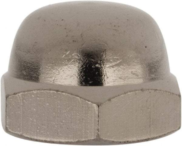 Value Collection - 1/2-13" UNC, 3/4" Width Across Flats, Nickel Plated, Brass Acorn Nut - 9/16" Overall Height - Apex Tool & Supply