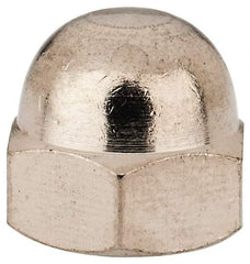 Value Collection - #10-32 UNF, 3/8" Width Across Flats, Nickel Plated, Brass Acorn Nut - 11/32" Overall Height - Apex Tool & Supply