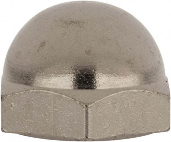 Value Collection - 7/16-20" UNF, 5/8" Width Across Flats, Nickel Plated, Brass Acorn Nut - 11/16" Overall Height - Apex Tool & Supply