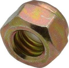 Value Collection - 5/16-18 UNC Grade 8 Hex Lock Nut with Nylon Insert - 1/2" Width Across Flats, 23/64" High, Zinc Yellow Dichromate Finish - Apex Tool & Supply