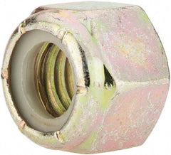 Value Collection - 1/2-13 UNC Grade 8 Hex Lock Nut with Nylon Insert - 3/4" Width Across Flats, 39/64" High, Zinc Yellow Dichromate Finish - Apex Tool & Supply