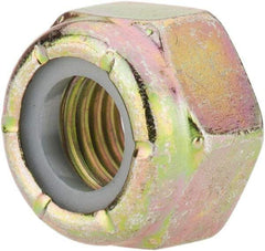 Value Collection - 5/16-24 UNF Grade 8 Hex Lock Nut with Nylon Insert - 1/2" Width Across Flats, 23/64" High, Zinc Yellow Dichromate Finish - Apex Tool & Supply