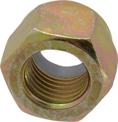 Value Collection - 3/8-24 UNF Grade 8 Hex Lock Nut with Nylon Insert - 9/16" Width Across Flats, 15/32" High, Zinc Yellow Dichromate Finish - Apex Tool & Supply