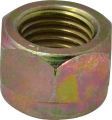 Value Collection - 7/16-20 UNF Grade 8 Hex Lock Nut with Nylon Insert - 11/16" Width Across Flats, 15/32" High, Zinc Yellow Dichromate Finish - Apex Tool & Supply