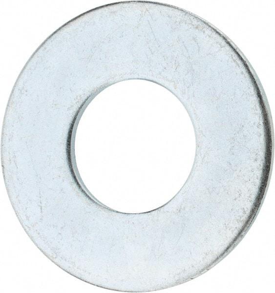Value Collection - 1-1/8" Screw, Steel USS Flat Washer - 1-1/4" ID x 2-3/4" OD, 0.136" Thick, Zinc-Plated Finish - Apex Tool & Supply