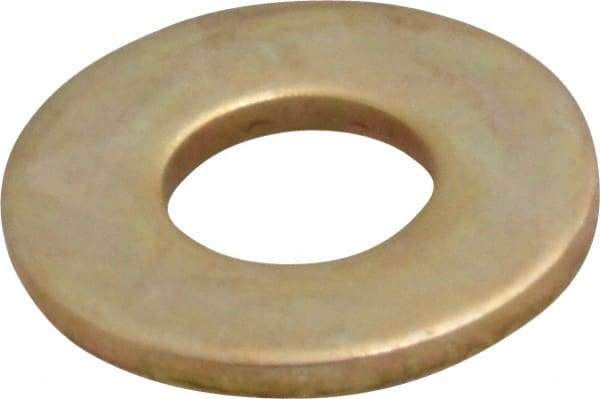 Value Collection - #10 Screw, Grade 8 Steel USS Flat Washer - 1/4" ID 3/64" Thick, Zinc Yellow Dichromate Finish - Apex Tool & Supply