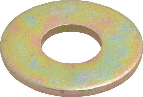 Value Collection - 1/2" Screw, Grade 8 Steel USS Flat Washer - 9/16" ID x 1-3/8" OD, 7/64" Thick, Zinc Yellow Dichromate Finish - Apex Tool & Supply