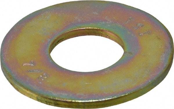 Value Collection - 7/8" Screw, Grade 8 Steel USS Flat Washer - 15/16" ID x 2-1/4" OD, 11/64" Thick, Zinc Yellow Dichromate Finish - Apex Tool & Supply
