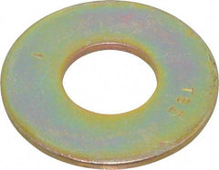 Value Collection - 1" Screw, Grade 8 Steel USS Flat Washer - 1-1/16" ID x 2-1/2" OD, 11/64" Thick, Zinc Yellow Dichromate Finish - Apex Tool & Supply