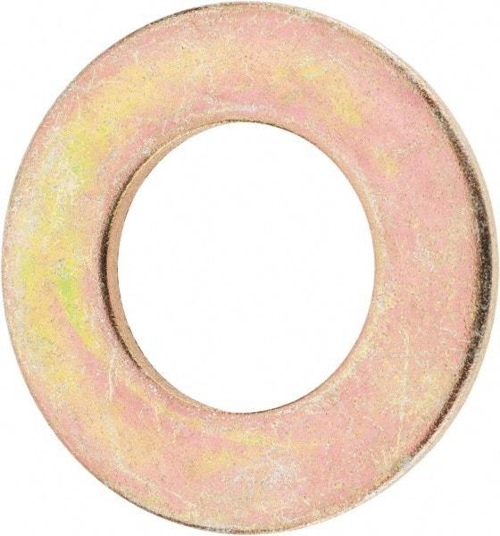 Value Collection - 1" Screw, Grade 8 Steel SAE Flat Washer - 1-1/16" ID x 2" OD, 9/64" Thick, Zinc Yellow Dichromate Finish - Apex Tool & Supply