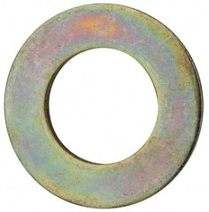 Value Collection - 1-1/8" Screw, Grade 8 Steel SAE Flat Washer - 1-3/16" ID x 2-1/4" OD, 9/64" Thick, Zinc Yellow Dichromate Finish - Apex Tool & Supply