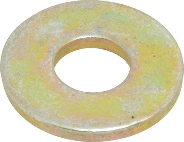 Value Collection - 1/4" Screw, Grade 8 Steel Extra Thick Flat Washer - Zinc Yellow Dichromate Finish - Apex Tool & Supply